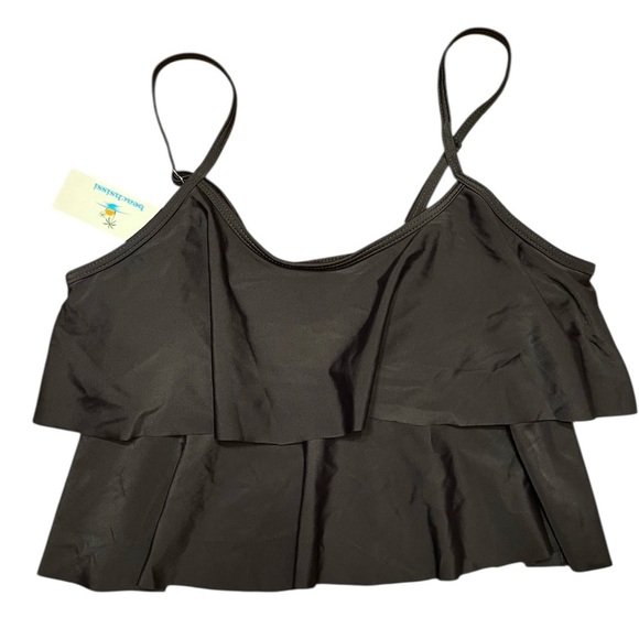 Beachsissi Black Ruffle Tankini Top Size M - Picture 3 of 8
